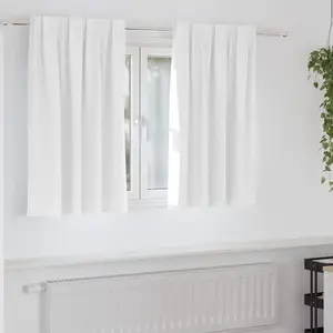 Comparateur de prix : vidaXL Vidaxl Rideaux Avec Des Rideaux 2 Pcs Blanc Éclatant Polyester