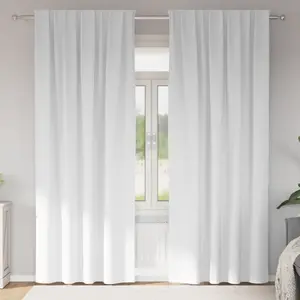 vidaXL Rideaux occultants 2 pcs Blanc pur 245 x 140 cm Polyester pas cher