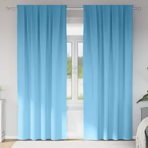 vidaXL Rideaux 2 pcs Bleu clair 245 x 140 cm Polyester pas cher