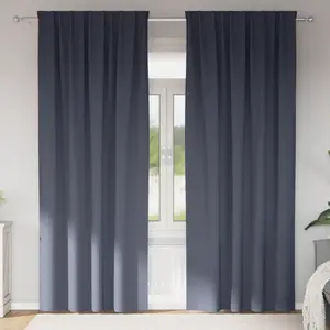 vidaXL Rideaux 2 pcs Anthracite 260 x 140 cm Polyester pas cher