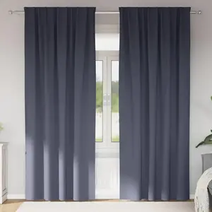 vidaXL Rideaux avec des rideaux 2 pcs Anthracite Polyester pas cher