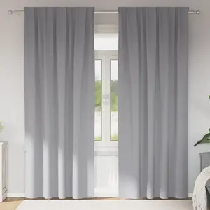 vidaXL Rideaux 2 pcs Gris clair 260 x 140 cm Polyester pas cher
