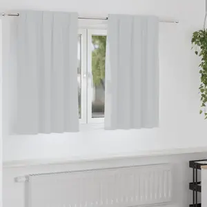 vidaXL Rideaux avec des rideaux 2 pcs Gris pâle 140 x 140 cm Polyester pas cher