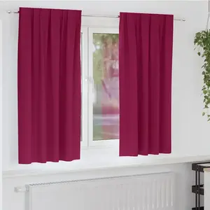 vidaXL Vidaxl Rideaux Avec Des Rideaux 2 Pcs Rouge Bordeaux Polyester pas cher