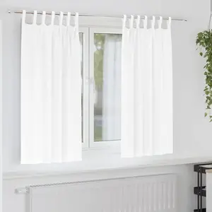 vidaXL Vidaxl Rideaux Avec Des Rideaux 2 Pcs Blanc Pur Polyester