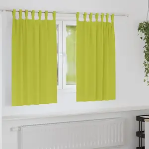 vidaXL Rideaux avec des rideaux 2 pcs Pomme verte Polyester pas cher