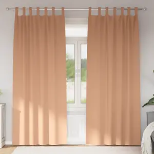 vidaXL Rideaux 2 pcs Marron clair 245 x 140 cm Polyester pas cher
