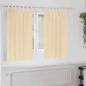 vidaXL Rideaux avec des rideaux 2 pcs Crème Polyester pas cher