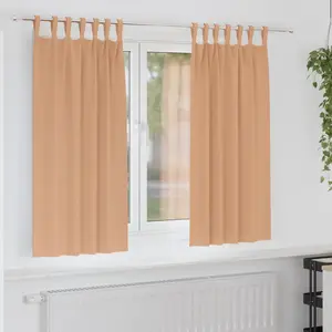 vidaXL Rideaux occultants 2 pcs Marron clair 175 x 140 cm Polyester pas cher
