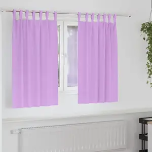 vidaXL Rideaux avec des rideaux 2 pcs Violet Polyester pas cher