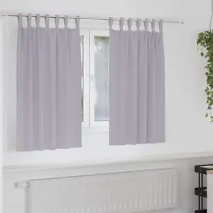 vidaXL Rideaux avec des rideaux 2 pcs Gris métallique Polyester pas cher