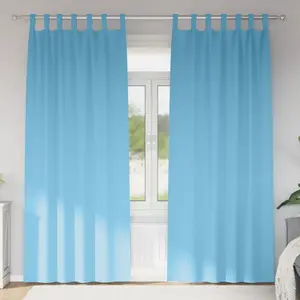 vidaXL Rideaux 2 pcs Bleu clair 245 x 140 cm Polyester pas cher