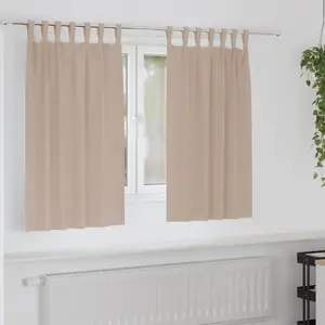 vidaXL Rideaux occultants 2 pcs Taupe 140 x 140 cm Polyester pas cher