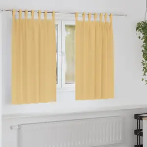 vidaXL Rideaux occultants 2 pcs Beige 140 x 140 cm Polyester pas cher