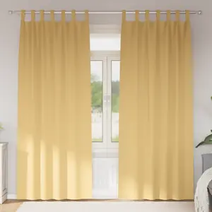 vidaXL Rideaux occultants 2 pcs Beige 225 x 140 cm Polyester pas cher