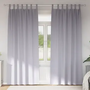 vidaXL Rideaux 2 pcs Gris métallique 260 x 140 cm Polyester pas cher