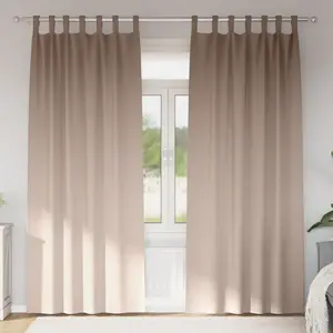 vidaXL Rideaux avec des rideaux 2 pcs Taupe 245 x 140 cm Polyester pas cher