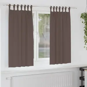 vidaXL Vidaxl Rideaux Avec Des Rideaux 2 Pcs Marron Foncé Polyester pas cher