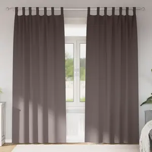 vidaXL Rideaux occultants 2 pcs Marron foncé 225 x 140 cm Polyester pas cher