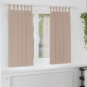 vidaXL Vidaxl Rideaux Avec Des Rideaux 2 Pcs Taupe Polyester pas cher