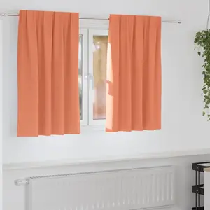 vidaXL Rideaux 2 pcs Couleur terre cuite 140 x 140 cm Polyester pas cher