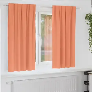 vidaXL Rideaux avec des rideaux 2 pcs Couleur terre cuite Polyester pas cher