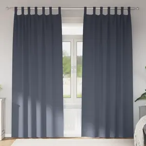 vidaXL Rideaux 2 pcs Anthracite 245 x 140 cm Polyester pas cher