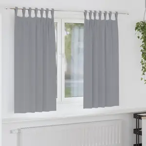 vidaXL Rideaux occultants 2 pcs Gris clair 175 x 140 cm Polyester pas cher