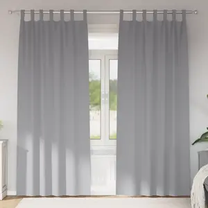 vidaXL Rideaux 2 pcs Gris clair 245 x 140 cm Polyester pas cher