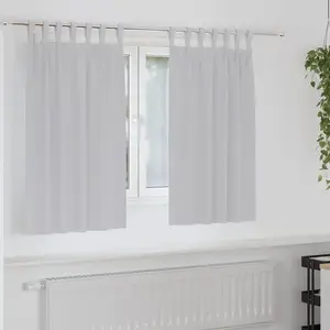 vidaXL Vidaxl Rideaux Avec Des Rideaux 2 Pcs Gris Clair Polyester pas cher