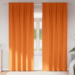 vidaXL Rideaux occultants 2 pcs Orange vif 260 x 140 cm Polyester pas cher