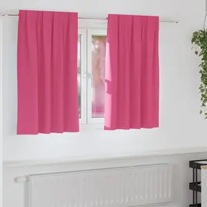 vidaXL Rideaux avec des rideaux 2 pcs Rose vif Polyester pas cher