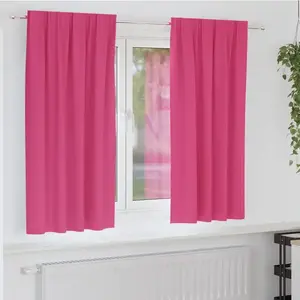 vidaXL Vidaxl Rideaux Avec Des Rideaux 2 Pcs Rose Vif Polyester pas cher