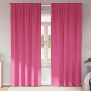 vidaXL Rideaux avec des rideaux 2 pcs Rose vif 245 x 140 cm Polyester pas cher