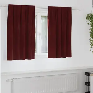 vidaXL Vidaxl Rideaux 2 Pcs Rouge Bordeaux 140 X 140 Cm Velours pas cher