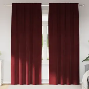 Comparateur de prix : vidaXL Vidaxl Rideaux 2 Pcs Rouge Bordeaux 140 X 225 Cm Velours