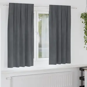 vidaXL Rideaux occultants 2 pcs Gris clair 140 x 175 cm Velours pas cher