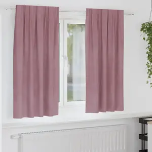 vidaXL Rideaux occultants 2 pcs Rose foncé 140 x 175 cm Velours pas cher