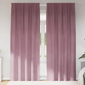 vidaXL Rideaux occultants 2 pcs Rose foncé 140 x 245 cm Velours pas cher
