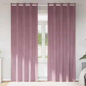 vidaXL Rideaux occultants avec oeillets 2 pcs Velours rose foncé pas cher