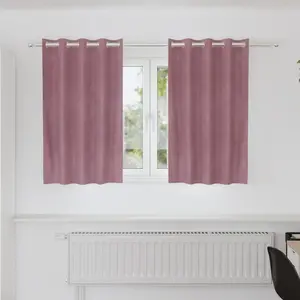 vidaXL Rideaux occultants avec oeillets 2 pcs Velours rose foncé pas cher