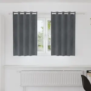 vidaXL Rideaux occultants 2 pcs Gris clair 140 x 140 cm Velours pas cher