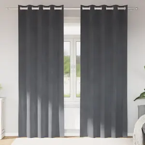 vidaXL Rideaux occultants 2 pcs Gris clair 140 x 225 cm Velours pas cher