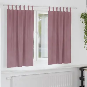 vidaXL Rideaux occultants 2 pcs Rose foncé 140 x 175 cm Velours pas cher