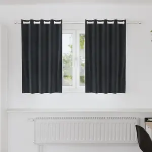 vidaXL Rideaux opaques avec oeillets 2 pcs en velours gris foncé pas cher