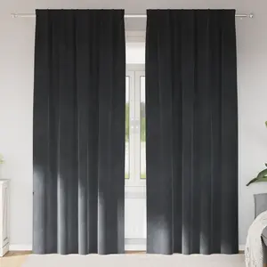 Comparateur de prix : vidaXL Rideaux occultants 2 pcs Gris clair 140 x 245 cm Velours