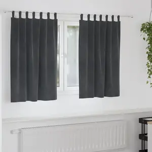 vidaXL Rideaux occultants 2 pcs Gris clair 140 x 140 cm Velours pas cher