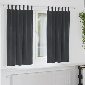vidaXL Rideaux occultants avec anses 2 pcs Velours Gris clair pas cher