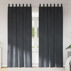 vidaXL Rideaux occultants 2 pcs Gris clair 140 x 260 cm Velours pas cher