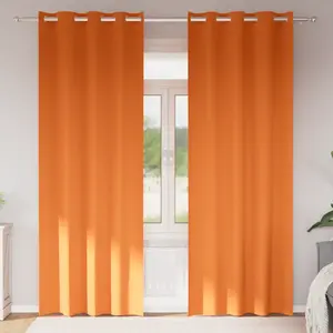 vidaXL Rideaux 2 pcs Orange vif 260 x 140 cm Polyester pas cher